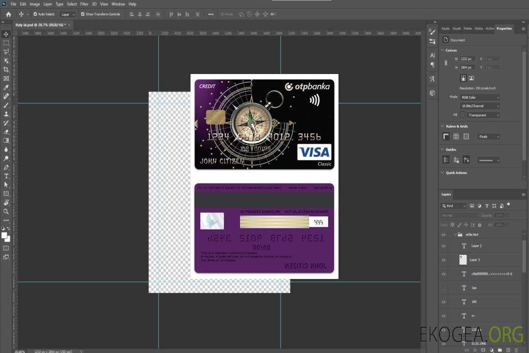 Carte de crédit Croatie OTP banka Visa Classic template Carte de crédit Croatie OTP banka Visa Classic template
